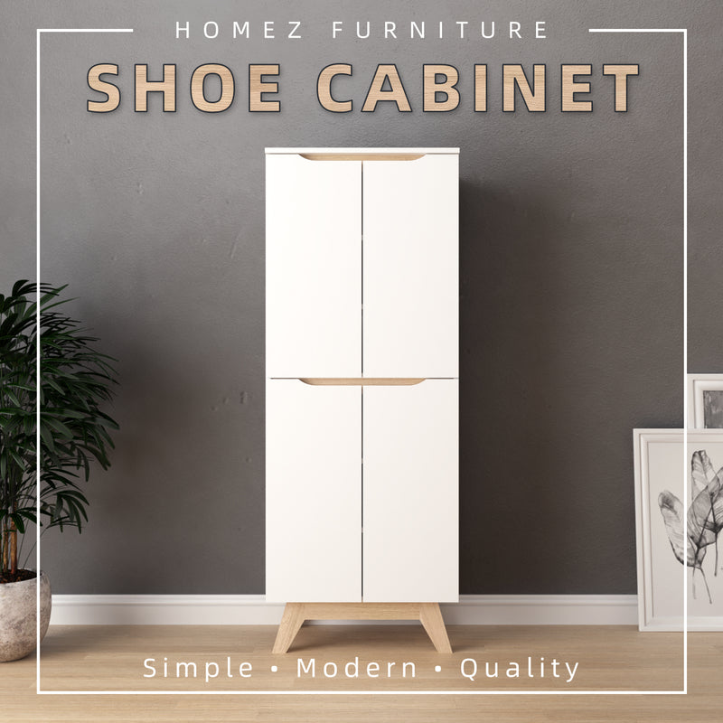 Simona Series Shoe Cabinet Modernist Design Shoe Rack - HMZ-FN-SR-1660-WT