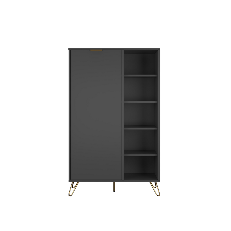 (Self-assembly) 3FT Stellate Series Shoe Cabinet with Metal Leg - SR-1881-DGY