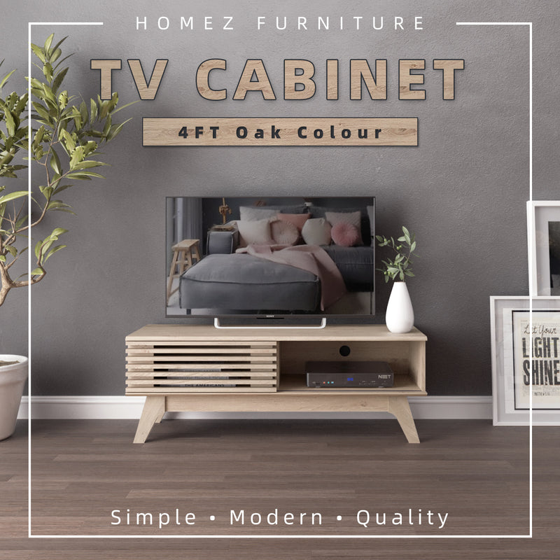 4FT Aoki Series TV Cabinet Modernist Design Oka TV Rack / Console - HMZ-FN-TC-E2250-OAK