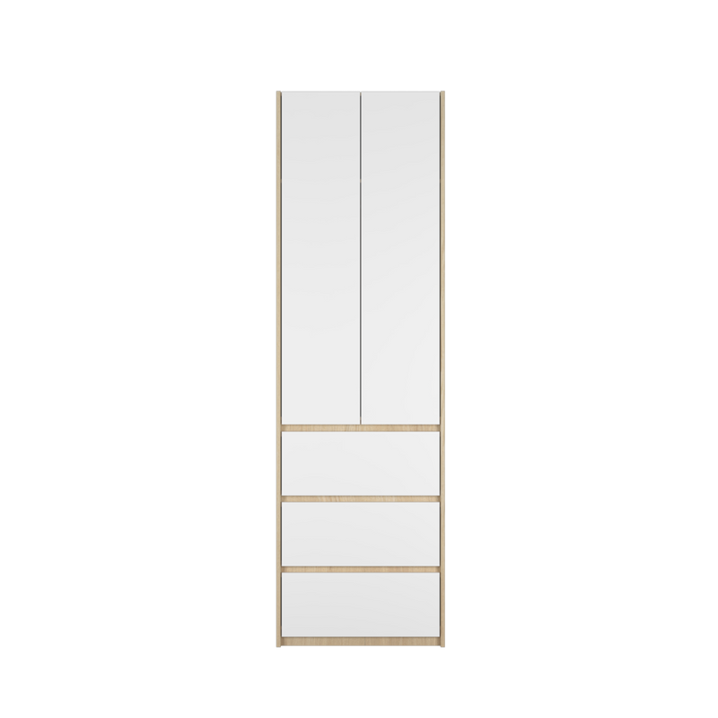 200cm High 2 Door Wardrobe With 3 Drawer - HMZ-FN-WD-6007