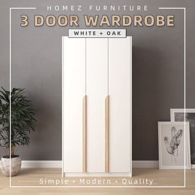 3FT Simona Series 3 Door Wardrobe- HMZ-FN-WD-S3013/HMZ-FN-WD-S3013