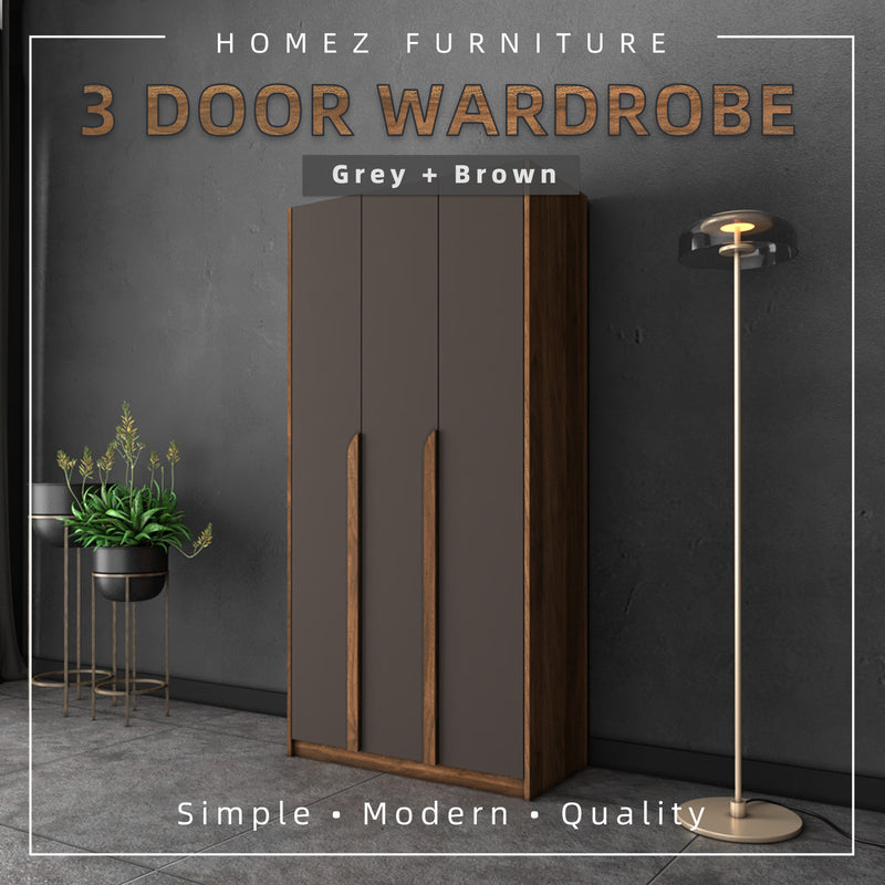 3FT Simona Series 3 Door Wardrobe- HMZ-FN-WD-S3013/HMZ-FN-WD-S3013