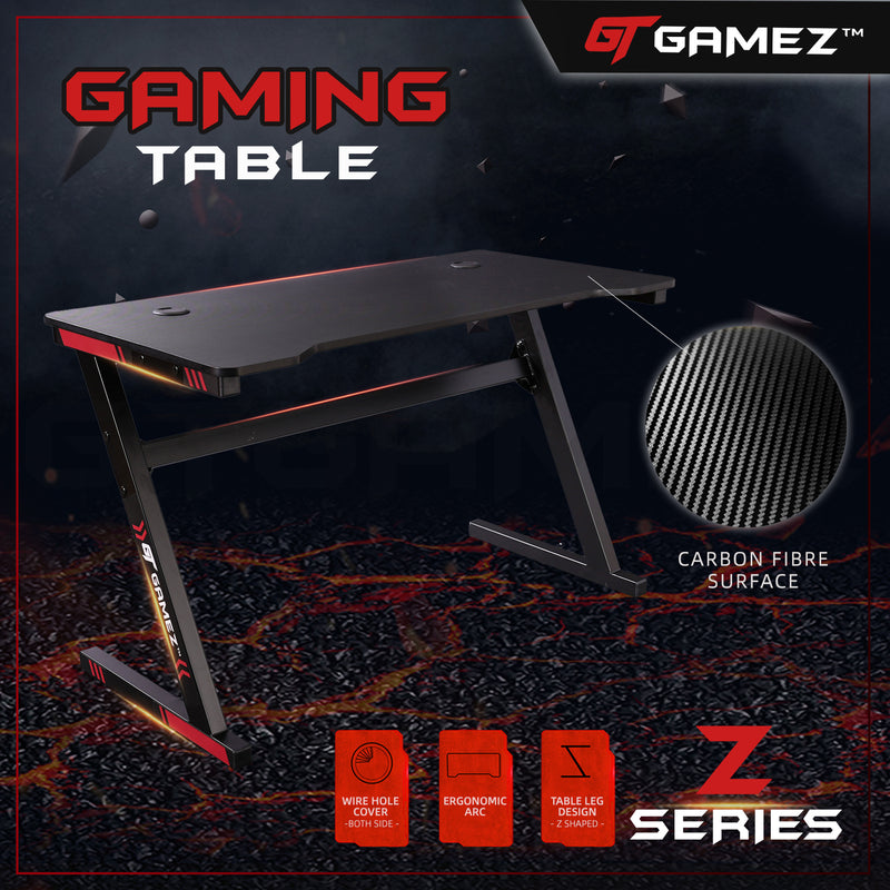 GTGAMEZ 4FT Z Series Matt Surface With Modern Simple E-sports Gaming Table / Gaming Desk - HMZ-GT-LM-12060-ZLZ-BK