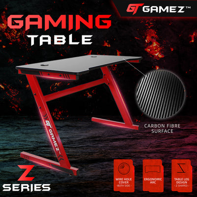 GTGAMEZ 4FT Z Series Matt Surface With Modern Simple E-sports Gaming Table / Gaming Desk - HMZ-GT-LM-12060-ZLZ-BK