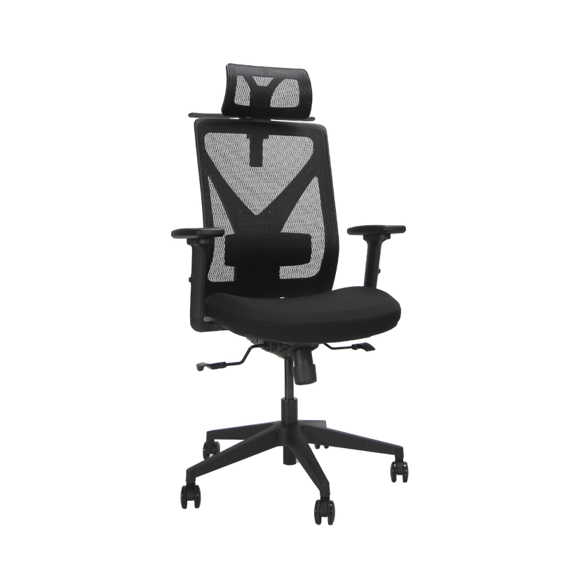 Mike High Back Mesh Office Chair with Ergonomic Design/ Black - OC-HB-MIKE-BK+BK