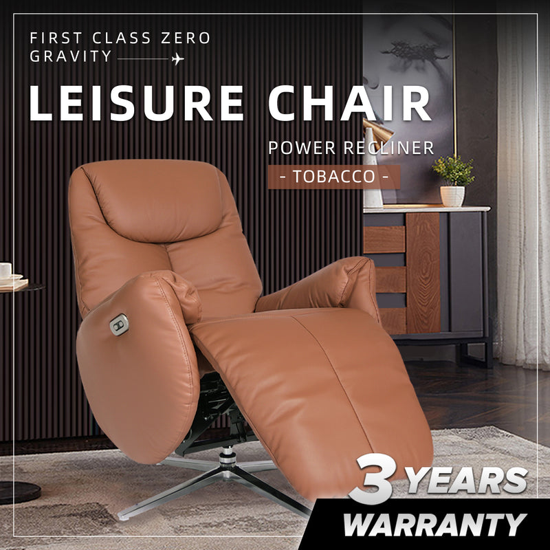 More Leisure Chair - Zero Gravity / Recliner Sofa / Leather / PU Leather / Yellow / Brown - HMZ-SF-UE-MORE