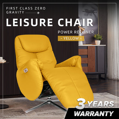 More Leisure Chair - Zero Gravity / Recliner Sofa / Leather / PU Leather / Yellow / Brown - HMZ-SF-UE-MORE
