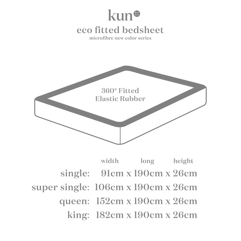 KUN 8 Colors Premium Fitted Bed Sheet Series 3 (Single / Super Single / Queen / King)