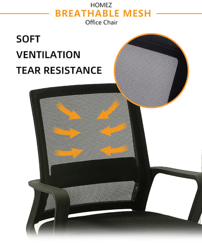 (Self-assembly) Mesh Office Chair with Ergonomic Design & Chrome Leg - Black