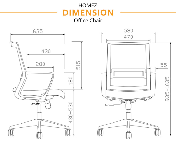 (Self-assembly) Mesh Office Chair with Ergonomic Design & Chrome Leg - Black