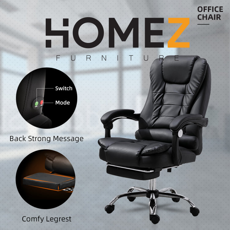 BLACK Office Chair GMZ-GC-YG-809-6BK Video Game Chair with Ergonomic Backrest and Seat Height Adjustment Footrest