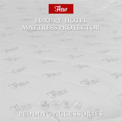 Flew Luxury Hotel Mattress Protector with Microfiber Fabric Quilted (Single/Super Single/Queen/King)