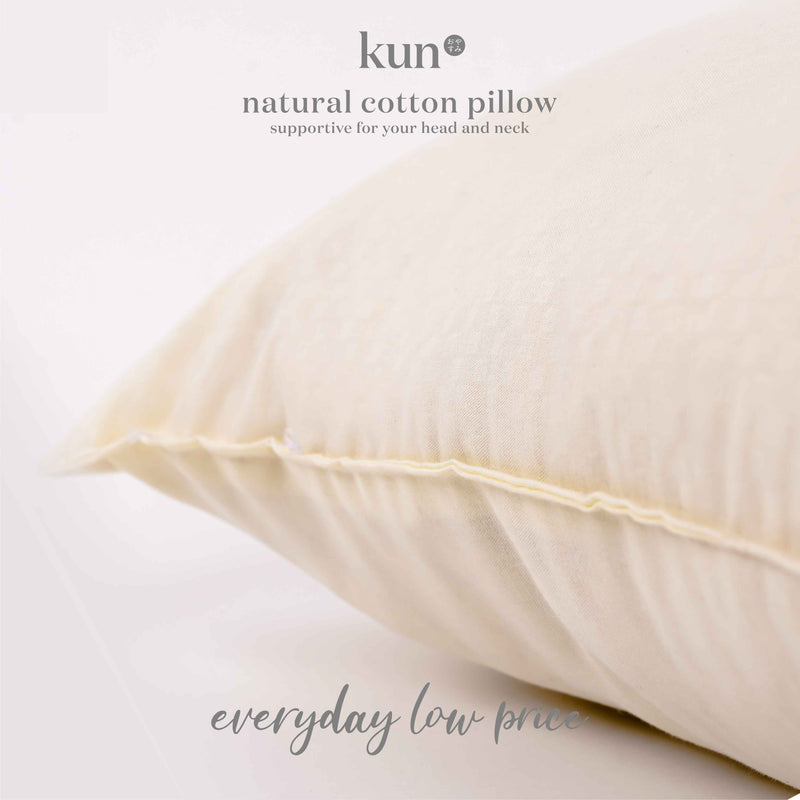 KUN Natural Cotton Pillow 100% Organic Smell 17inch x 27inch x 1.2kg