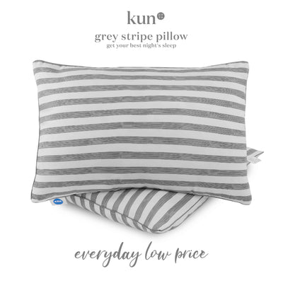 Kun Executive Grey Stripe Smooth Touch Fabric Premium Pillow