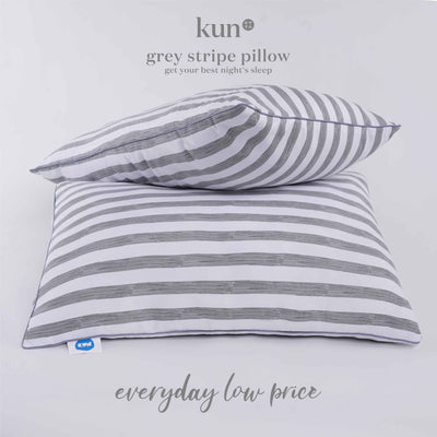 Kun Executive Grey Stripe Smooth Touch Fabric Premium Pillow