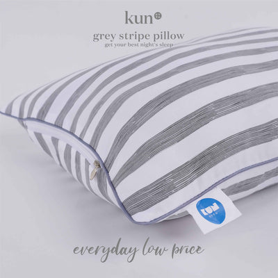 Kun Executive Grey Stripe Smooth Touch Fabric Premium Pillow