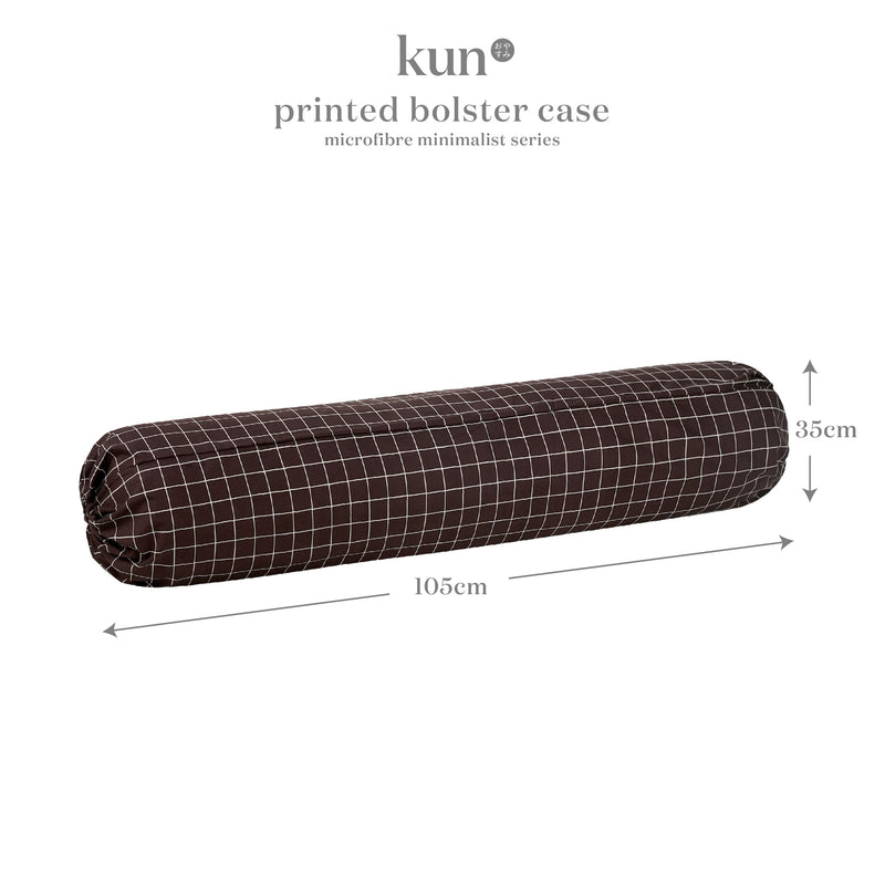 (New Arrival) Kun Minimalist Printed Design Microfibre Pillowcase  (50cm X 76cm) / / Bolster Case (35cm x 105cm)