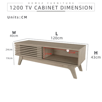 4FT Aoki Series TV Cabinet Modernist Design Oka TV Rack / Console - HMZ-FN-TC-E2250-OAK