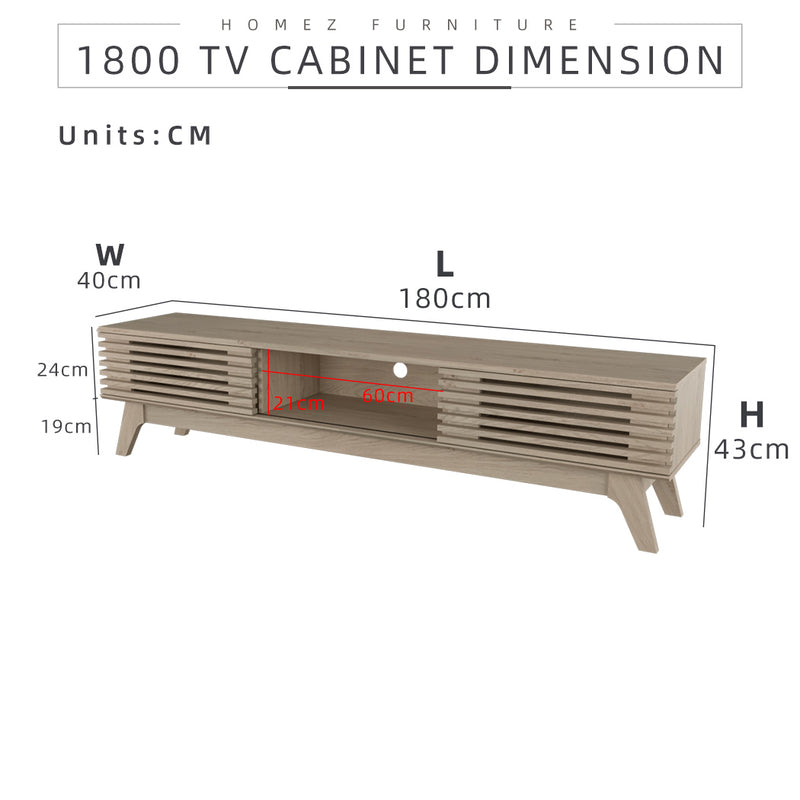 6FT Aoki Series TV Cabinet / Console /  Wood Leg - HMZ-FN-TC-E2252-OAK