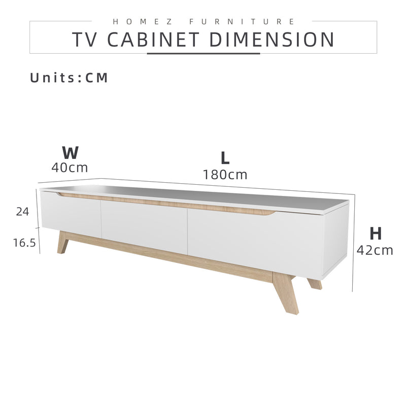 6FT Simona Series Tv Cabinet Modernist Design - HMZ-FN-TC-2222-WT