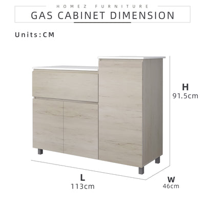Gas Cabinet Kitchen Cabinet Storage Cabinet Drawer Solid Surface Table Top - HMZ-FN-GC-6121