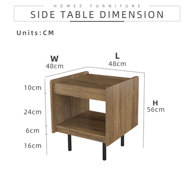 2FT Apolo Series Modern Design Side Table With 2 Drawer - HMZ-FN-ST-A4848-CO