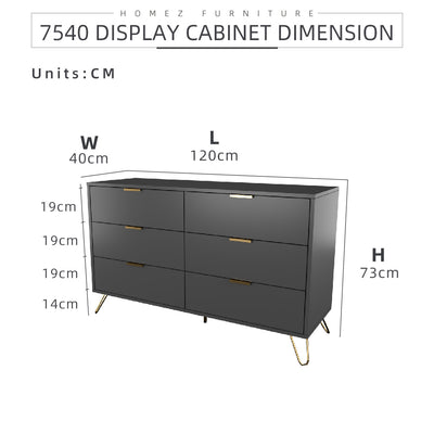 4FT Stellate Series Display Cabinet with Metal Leg - DC-7540-DGY