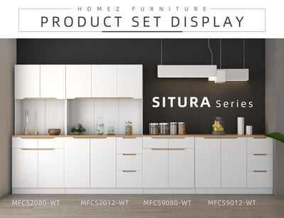 (Self-assembly) Situra Series Kitchen Cabinets Base Unit Kitchen Storage - MFCS9012-WT