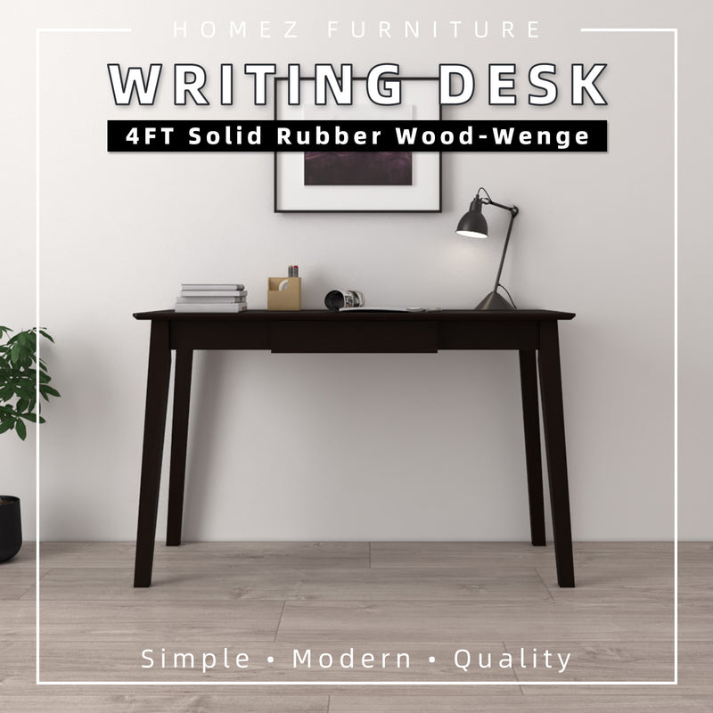(Self-assembly) 4FT Modern Solid Rubber Wood Writing Desk/ Office Desks-SSH-FN-62099-WT