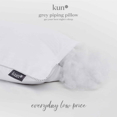 Kun Signature Hotel Quality Pillow With Grey Piping